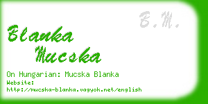 blanka mucska business card
